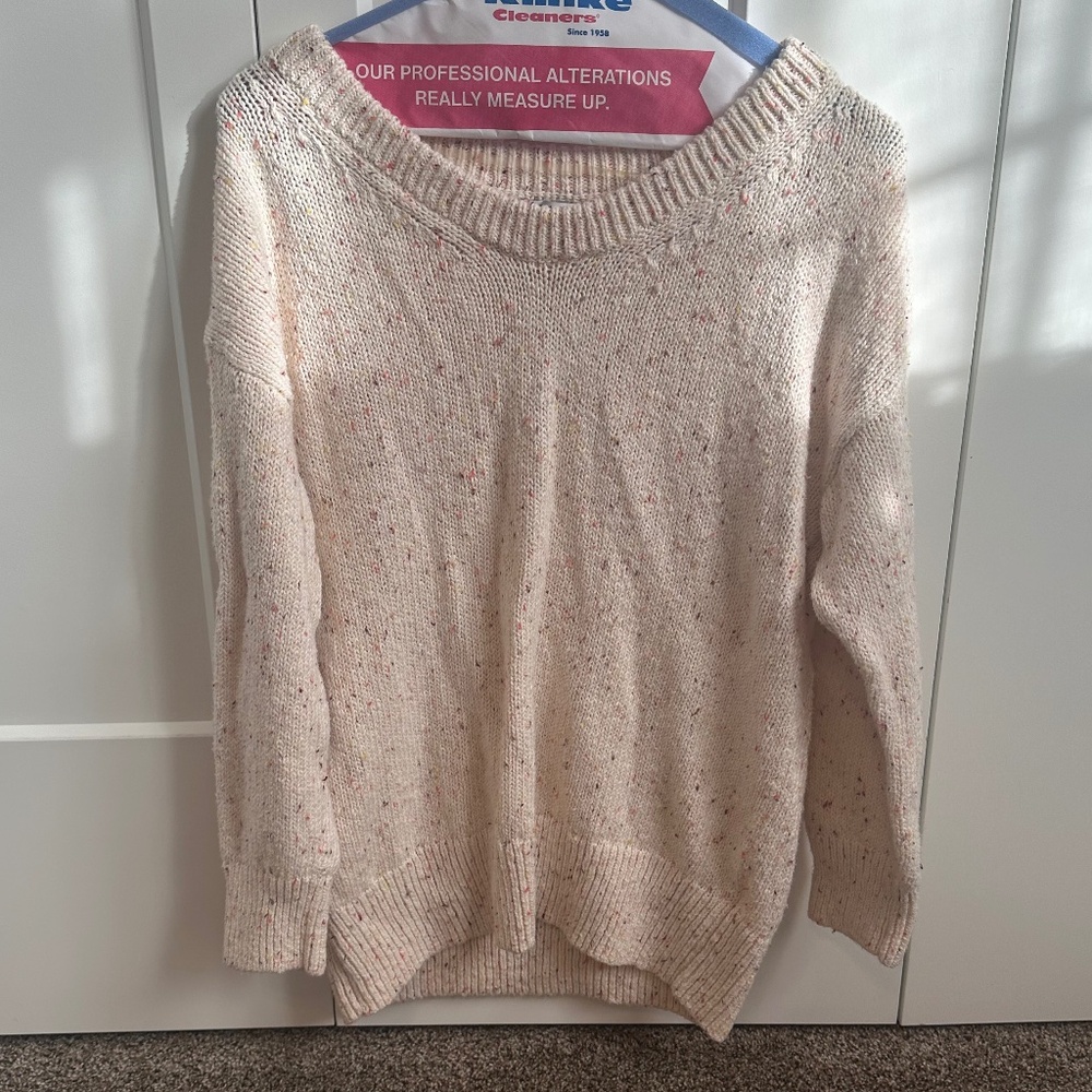 Old Navy Oversized Voop Neck Cotton Stretch Tunic Sweater